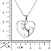 YFN Cat Pendant Necklace Sterling Silver Heart Women's Animal Jewelry Gift Two-tone Love Heart Cat Necklace,18
