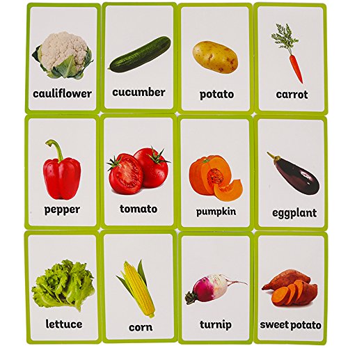 image for Richardy 20PCS/Set Vegetable Kids Gifts English Flash Cards Pocket Car