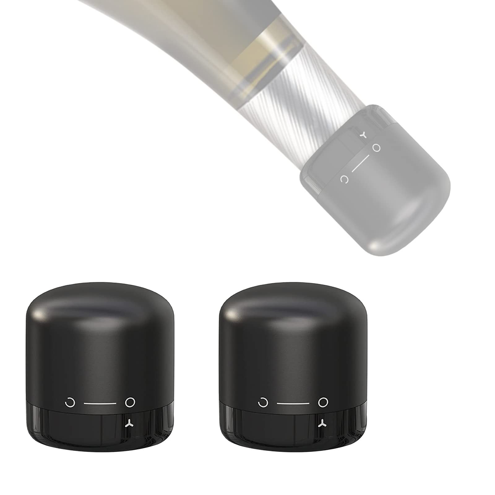 Loboo Idea Silicone Wine Stoppers for Wine Bottles, Wine Saver Stoppers (2pcs/Box, Black)