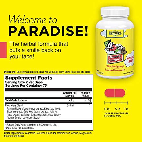 Natural Balance Happy Camper FeelGood Mood Support and Relaxation Supplement with Kava Kava