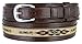 Mens Genuine Leather Ranger Belt with Southwestern Woven Diamond Pattern Accent (34 Brown)