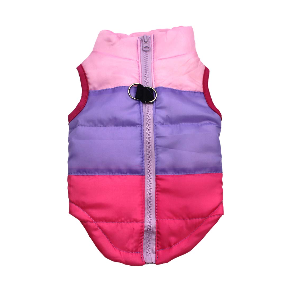 Idepet Pet Dog Cat Coat with Leash Anchor Color Patchwork Padded Puppy Vest Jacket Teddy Chihuahua Costumes Pug Cloth XS S M L