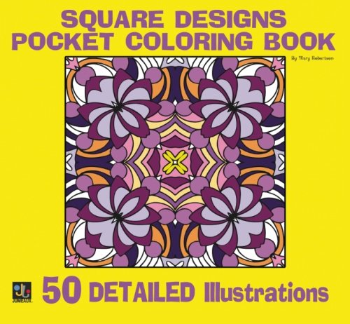 Square Designs Pocket Coloring Book: 50 Detailed Illustrations