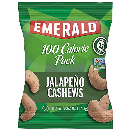 Emerald Nuts Jalapeño Cashews, 100 Calorie Pack, 7 Count (Pack of 12) Pricepulse