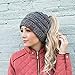 Funky Junque Women's Winter Criss Cross Beanie Bun Hat with Ponytail Hole - 4 Tone Mix - Grey, Black, Beige, Lt French Beige