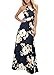 Romacci Women's Sleeveless Halter Neck Maxi Dress Vintage Floral Print Backless Beach Long Dresses S-5XL,Blue/Black