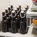 California Home Goods 16 Ounce Grolsch Bottles with EZ Caps for Beer, Fermenting Kombucha, Home Brewing, Kefir, Resealable and Reusable, Flip Top Caps, Amber (Set of 12)