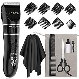 Hair-Clippers-Men-16-PCS-Professional-Ceramic-Blade-Electric-Haircut-Kit-USB-Rechargeable-Hair-Beard-Trimmer-Men-Kids-Hair-Cutter-Cordless-with-8-Guide-Combs-Scissors-Cloak Hair Clippers Men, 16 PCS Professional Ceramic Blade Electric Haircut Kit, USB Rechargeable Hair Beard Trimmer Men Kids…