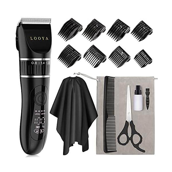 Hair Clippers Men, 16 PCS Professional Ceramic Blade Electric Haircut Kit, USB Rechargeable Hair Beard Trimmer Men Kids…