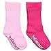 juDanzy 2 Pack of Ribbed Mid-Calf Girls & Boys Socks (2-4 Years, Light Pink & Hot Pink)