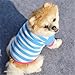 Mikey Store Pet Dog Clothes Soft Thickening Warm Stripe Polar Fleece Winter Clothes (Blue, XS)