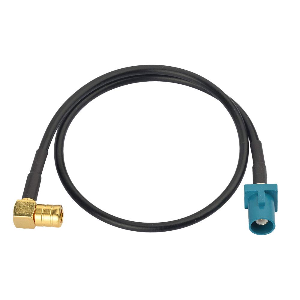 Eightwood Fakra to SMB Cable DAB Cable Fakra "Z" Male to SMB Plug Right Angle RG174 1ft 30cm Compatible for DAB Car Aerial GPS AM/FM Blaupunkt Pioneer Clarion Kenwood Alpine JVC