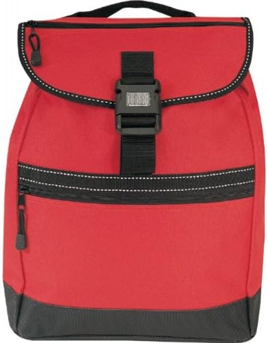 Red - Drawsting Reflector Bakcpack w/Leather-like bottom