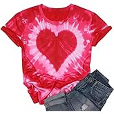 Valentines Day Shirts for Women Womens Heart Graphic T-Shirt in My Valentine Era Printed Pattern Tee Tops