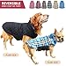 Kuoser Waterproof Dog Coat, Reversible Dog Jacket for Medium Dogs, Adjustable Durable Doggie Winter Coat Warm Puppy Cold Weather Apparel from Small to Large Breed, Blue M