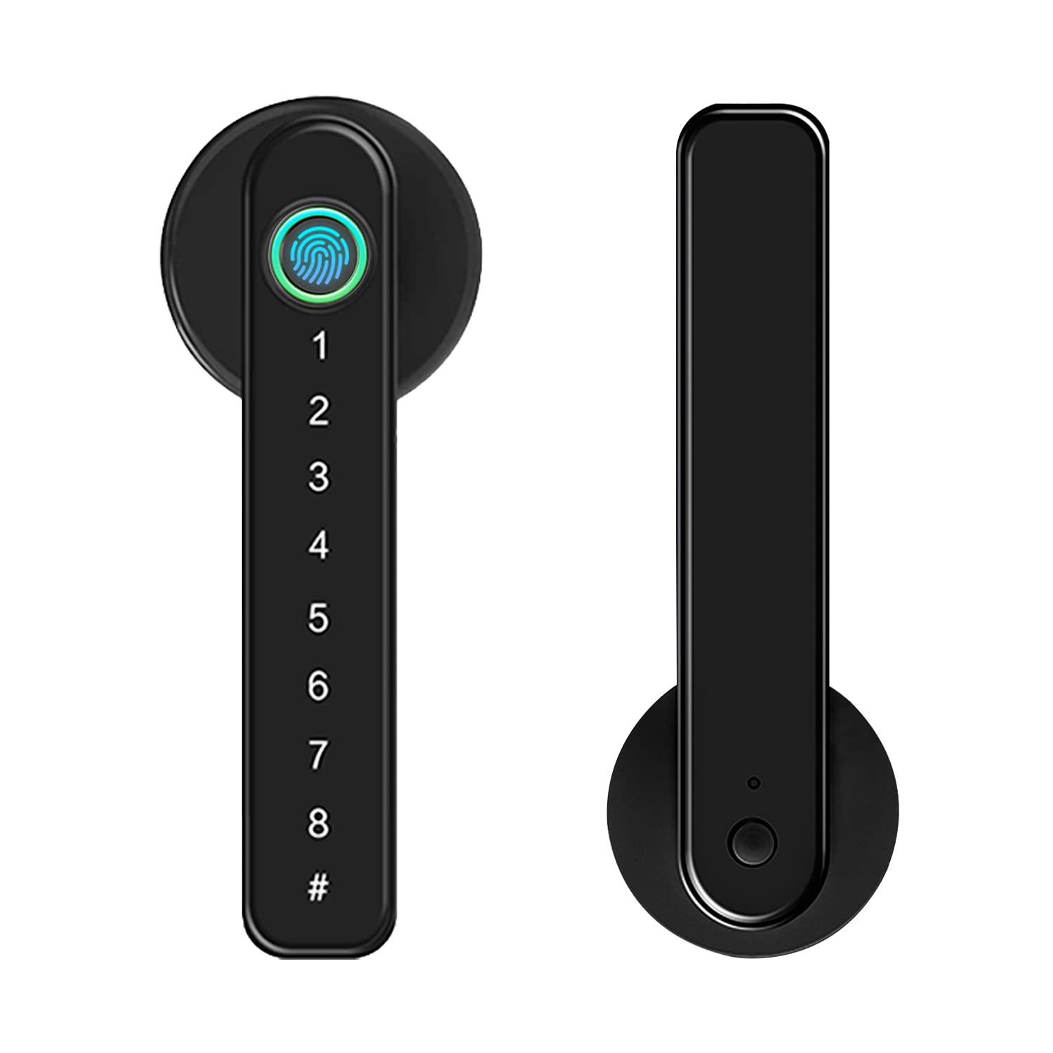 SISAV Fingerprint Door Lock keyless Entry Door Lock with USB Charging and keypad biometric Door Lock Smart Door Handle Lock Suitable for bedrooms Offices and Other Private Spaces(Black)