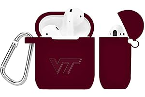 AFFINITY BANDS Virginia Tech Hokies Engraved Silicone Case Cover Compatible with Apple AirPods Gen 1 & 2 (Maroon)