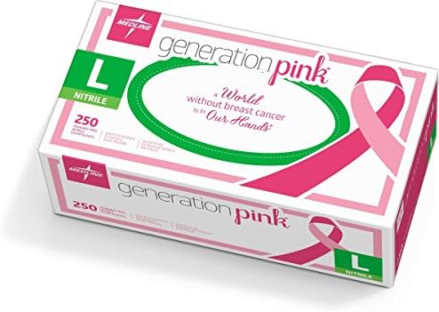 Generation Pink Nitrile Exam Glove, PF, Large w/Film Opening, 250/Box