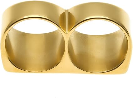 Personlichkeit Zwei Finger Ring Hip Hop Ringe Herren Vergoldeter Ring Gold Silber Gold 10 Amazon De Sport Freizeit