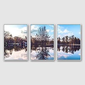Framed Canvas Wall Art for Living Room, Bedroom Beautiful Nature Norway Landscape Canvas Prints for Modern Home Decoration Ready to Hang - 16"x24"x3 Panels