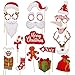 2019 New Christmas Photo Booth Props Kit 36 Pcs with Merry Christmas Banner for Xmas Decorations Theme Party Favors