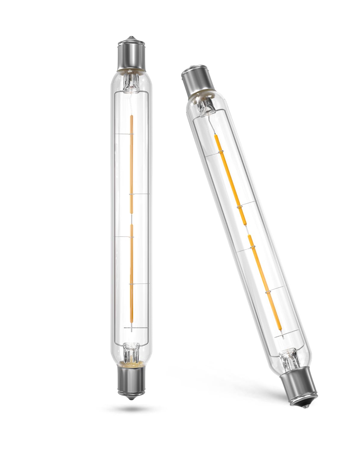 Bonlux 2.5W S15s LED Light Bulbs 221mm Warm White 2800K 30W S15s Fitting Lamp Replacement T25 Tubular Clear Filament Lightbulb LED S15 Strip Tube Light Bulb 221mm (Non-dimmable, 2-Pack)