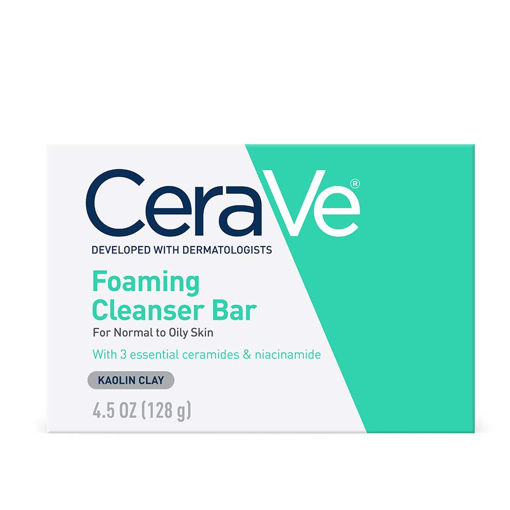 CeraVe Foaming Cleanser Bar | Soap-Free Body and Face Cleanser Bar for Oily Skin | Fragrance Free | 4.5 Ounce: Beauty