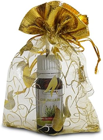 Citronella Essential Oil with FREE Organza Gift Bag - Undiluted, Pure, Therapeutic Grade, Premium Quality Aromatherapy Essential Oil - 10 ml …