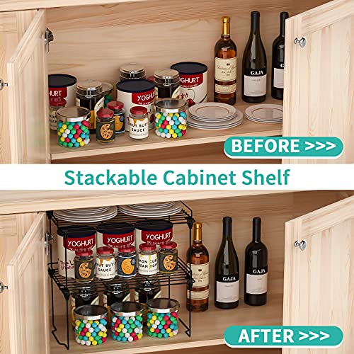 HapiRm Stackable Shelf Kitchen Organizers and Storage