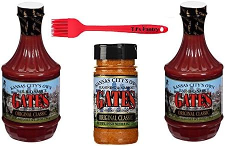 Gates Original Classic Bar-B-Q Sauce & Rub Bundle + Bonus TJs Pantry Silicone Basting Brush!