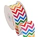 LaRibbons 1-1/2 inch Wide Chervon Zigzag Printed Grosgrain Ribbon by 10 Yard Spool (008 Rainbow)
