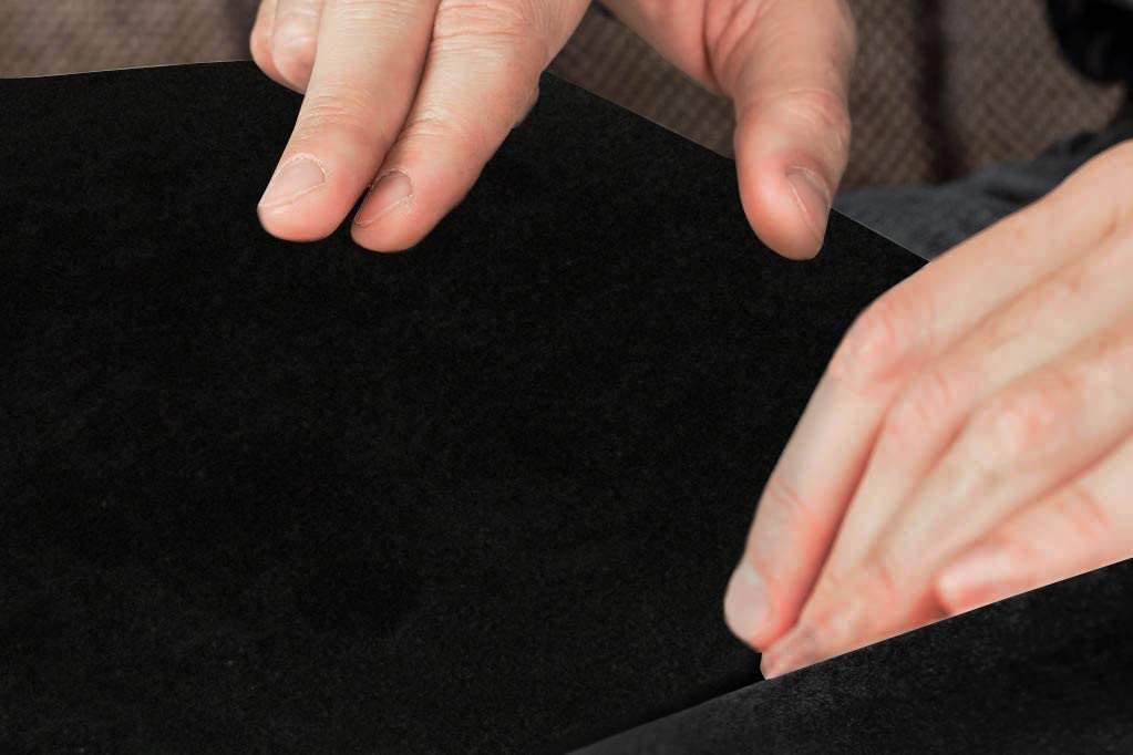 Black Self Adhesive Velvet Fabric Sticky Felt Sheets for Art & Crafts, Jewelry Box, Drawer Liners- 2PCS x (17.3