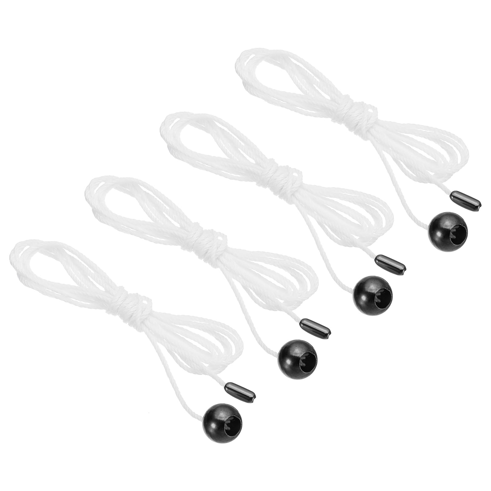 PATIKIL 1.5M 4.9ft Ceiling Pull Chain, 4 Pcs Pulls String Extender with Ball Pendant for Fan Light Chandelier Table Lamp Pulling Switch, Black