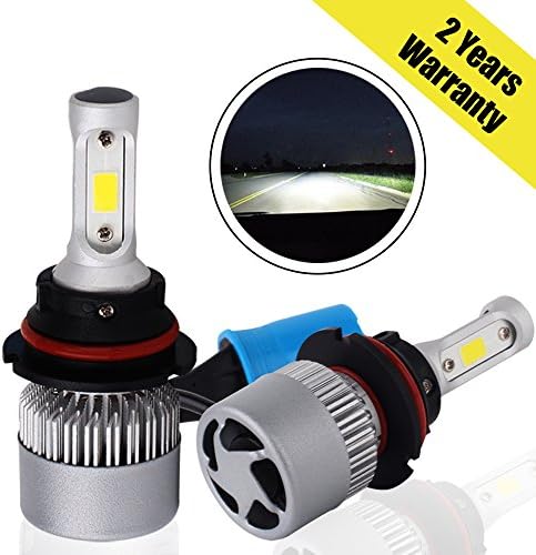 Led Headlight Bulbs Kit 9007 HB5 Auto LED Car Headamp Bulb Conversion 2 Pieces 6000LM 6500K 60W  with USA COB Chips Cool White Waterproof IP68 - 2 Yr Warranty