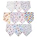 Labebe 10-piece Pack Baby Bandana Bibs Super Absorbent Soft Cotton - Baby Girls