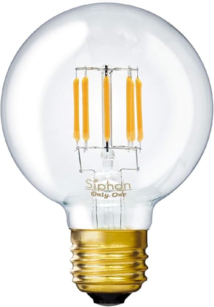 Amazon 3年保証 フィラメントled電球 Siphon ボール70 クリア Ldf86 色温度 20k E26 暖系電球色 クリア ガラス レトロ アンティーク インダストリアル ブルックリン お洒落 照明 間接照明 ランプ オンリーワン Led電球 通販