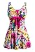 wantdo Women's Swimwear Swimsuit Printed Swimdress Rose Red US 2-4