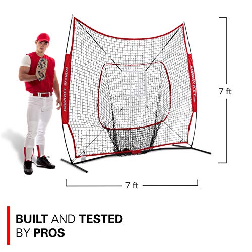 Rukket 6pc Baseball/Softball Bundle, 7x7 Hitting Net, 3 Weighted