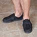 Home-X Adjustable Memory Foam Slippers - Black (Large (women’s 11-12; men’s 9-10))