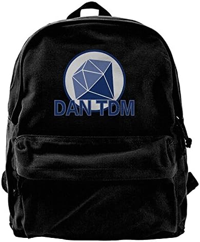 Canvas Backpack, Dantdm Diamond Logo Casual Laptop College Bag Daypack For Travel, Hiking, Camping