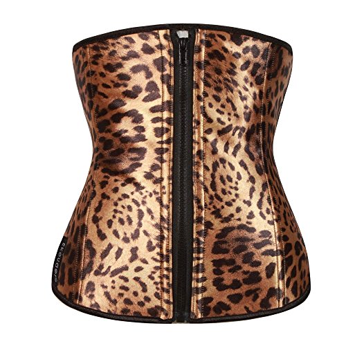 luxilooks Zip Waist Trainer Corset Women Neoprence Worked Out Sweat Vest(Leopard, XS)