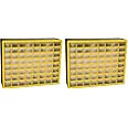 Akro-Mils 64-Drawer Plastic Drawer Storage Cabinet for Garage Organization, Bead Organizer, Building Bricks Storage, Teacher Toolbox, Makeup Organizer, 20-Inch W x 6-Inch D x 16-Inch H, 10164 Yellow