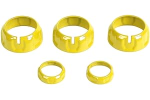 Nicebee 5pcs/Set ABS Car Air Condition CD Media Audio Volume Adjust Switch Knob Trim Cover for Jeep Wrangler JK 2011-2017 (Ye