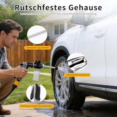 POP lina Pressures Washer Nozzles Power Jet High Pressure Garden Hose Gun Water Hose Nozzle Portable Garden Watering Gun for Car Garden Patio Washing