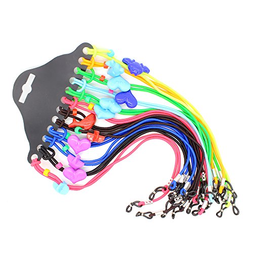 CROISSANT 12pcs Colorful Elastic Adjustable Nylon Cord Safety Kids Eyeglass Rope Chains Holder Eyewear Cord Neck Strap 【Exquisite Gift Packaging】
