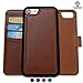 SHANSHUI Wallet Case Compatible with iPhone se (2020) iPhone 7 iPhone 8, RFID Blocking Magnetic Closure Detachable 2 in 1 PU Leather Flip Case RFID Blocking Card Holders Cash Pocket(Brown 4.7'')
