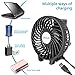 OPOLAR Handheld Portable Battery Operated Personal Fan with Strong Airflow, Small Rechargeable USB Fan with 2200mAh Battery,3 Settings, Foldable Design for Travel Home and Office Makeup Use - Two Pack