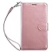 Galaxy Note 3 Case, Note 3 Case, ULAK Premium PU Leather Wallet Case Stand Cover for Samsung Galaxy Note 3 N9000 w/Media Stand Feature,Credit Card ID Holders and Strap-Luxury Rose Gold