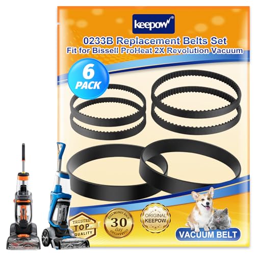 Photo 1 of KEEPOW Replacement Belt Set Compatible with Bissell ProHeat 2X Revolution Models 1548 1550 1551 35799 Compare to Parts #1606418 & 1606419 & 1606428 6 Pack