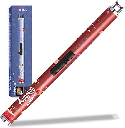 SUPRUS Candle Lighter Arc USB Lighter Electric Lighter with LED Display Red